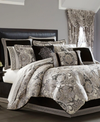 J Queen New York J. Queen 4-pc. New York Guiliana California King 4-pc. Comforter Set Bedding In Silver