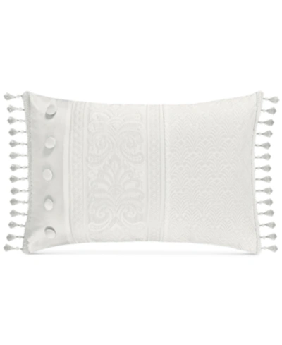 J Queen New York Bianco Decorative Pillow, 15" X 21" In White