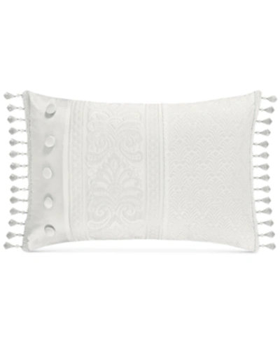 J Queen New York Bianco Boudoir Decorative Pillow, 15" X 21" In White