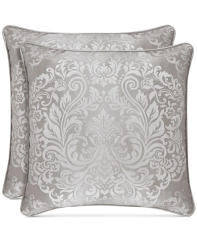 J Queen New York La Scala Decorative Pillow, 20" X 20" In Silver