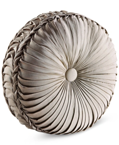 J Queen New York Astoria Tufted Decorative Pillow, 15" Round In Sand