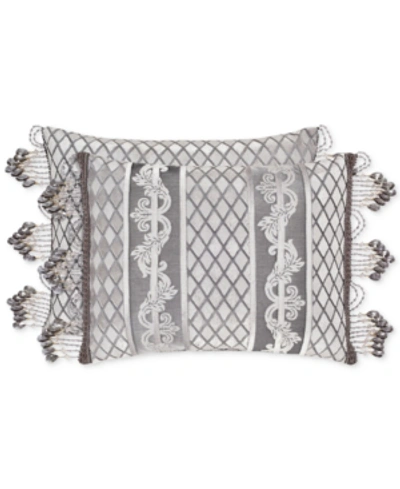 J Queen New York Bel Air Decorative Pillow, 15" X 21" In Silver