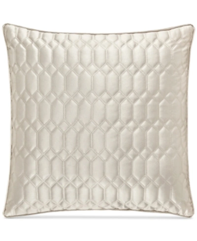 J Queen New York Satinique Quilted Decorative Pillow, 20" X 20" In Natural