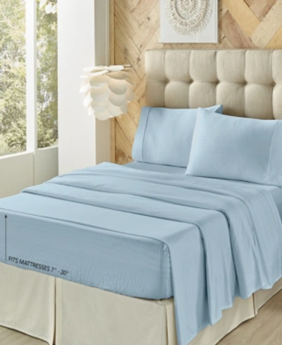 J Queen New York Royal Fit 800 Thread Count Cotton-blend Sheet Set, King In Light Blue
