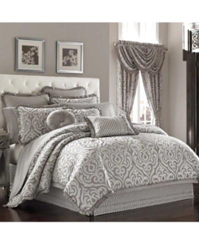 J Queen New York J Queen Luxembourg Full 4pc. Comforter Set Bedding In Silver