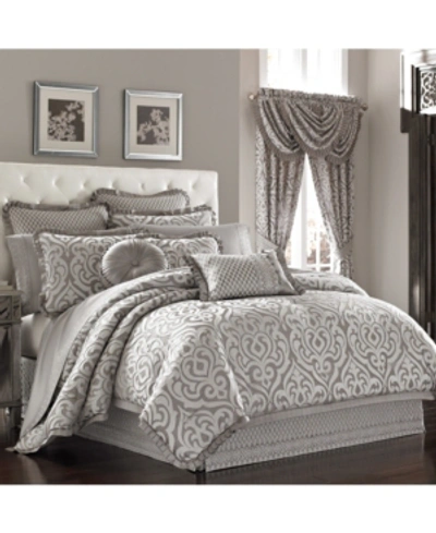 J Queen New York J Queen Luxembourg King 4pc. Comforter Set Bedding In Silver