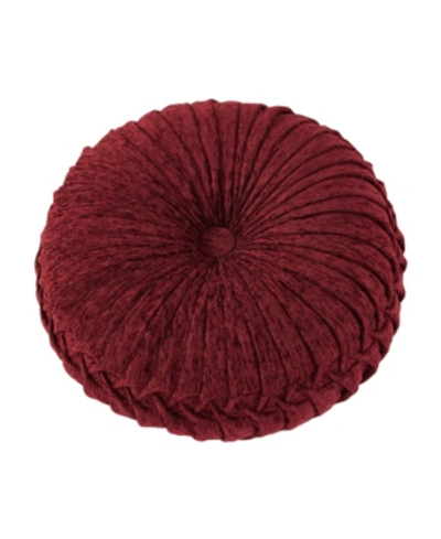 J Queen New York Taormina Tufted Decorative Pillow, 15" Round In Red
