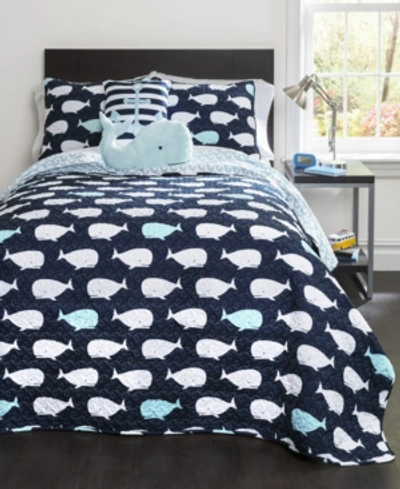Lush Decor Whale 4-pc Set Twin Quilt Set In Navy