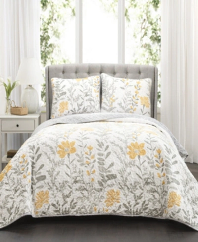 Lush Decor Aprile Floral Reversible 3-pc. Quilt Set, Full/queen In Yellow