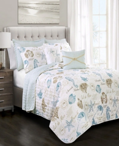 Lush Decor Harbor Life 7-pc Set Full/queen Quilt Set In Blue