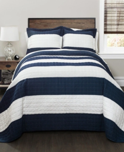 Lush Decor New Berlin Stripe 2-pc Set Twin Quilt Set In Navy