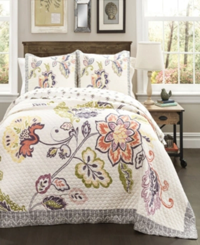 Lush Decor Aster 3-piece King Quilt Set In Coral