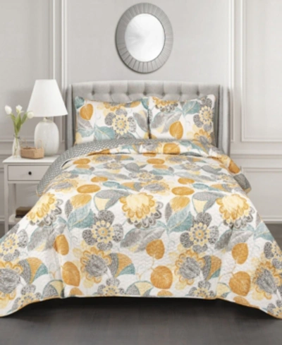 Lush Decor 3-pc Set King Quilt Set In Yellow