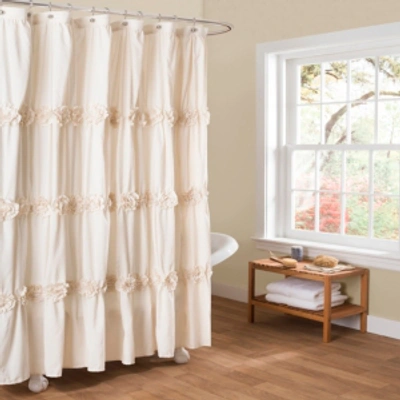 Lush Decor Darla 72" X 72" Shower Curtain Bedding In Ivory