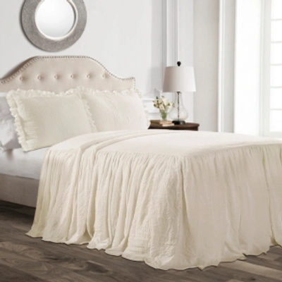 Lush Decor Ruffle Skirt 3-piece King Bedspread Set In Ivory