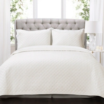 Lush Decor Ava Cotton 3-piece Full/queen Quilt Set In White