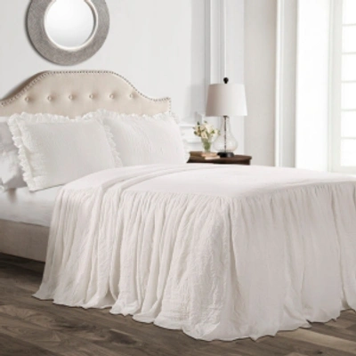 Lush Decor Ruffle Skirt 3-piece Full Bedspread Set In White