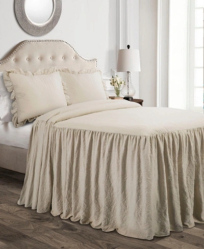 Lush Decor Ruffle Skirt 3-piece Full Bedspread Set In Neutral