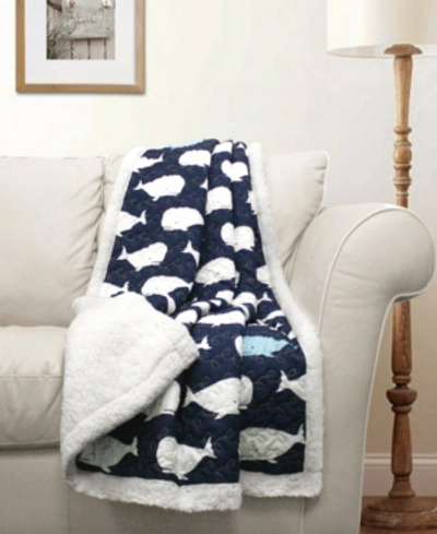 Lush Decor Whale Sherpa Throw In Navy