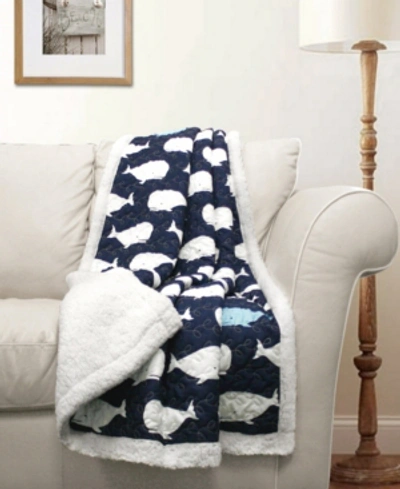 Lush Decor Whale Sherpa Throw In Blue