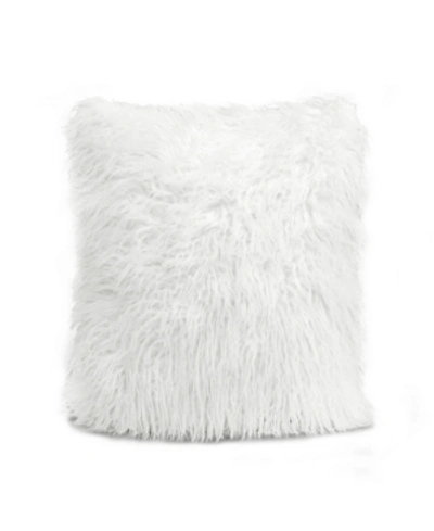 Lush Decor Luca Faux Fur Decorative Pillow In White
