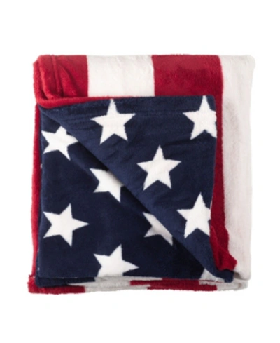 Saro Lifestyle American Flag Throw, 50" X 60" In Multi
