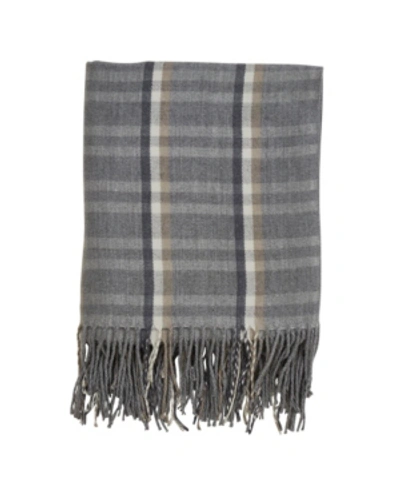 Saro Lifestyle Plaid Throw In Gray