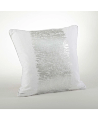 Saro Lifestyle Metallic Banded Decorative Pillow, 20" X 20" In Silver