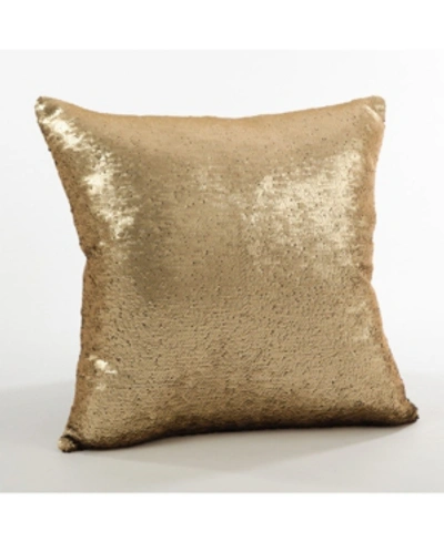 Saro Lifestyle Sirun Reversible Sequin Mermaid Poly Filled Decorative Pillow, 18" X 18" In Gold