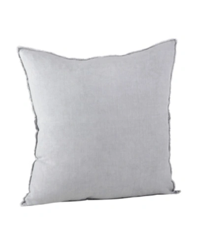 Saro Lifestyle Fringed Linen Decorative Pillow, 20" X 20" In Platinum