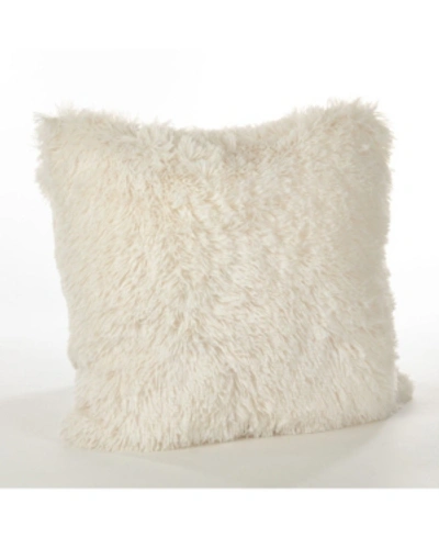 Saro Lifestyle Juneau Classic Faux Fur Throw Pillow, 18" X 18" In Ivory