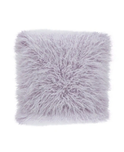 Saro Lifestyle Mongolian Faux Fur Decorative Pillow, 18" X 18" In Lavender