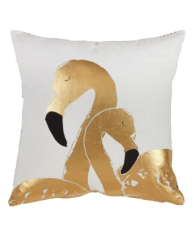 Saro Lifestyle Flamingo Love Decorative Pillow, 18" X 18" In Multi