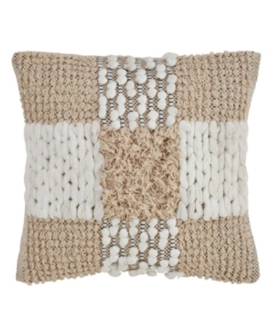 Saro Lifestyle Moroccan Cross Decorative Pillow, 18" X 18" In Tan/beige