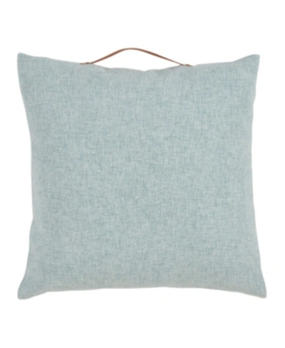 Saro Lifestyle Handle Chenille Decorative Pillow, 18" X 18" In Aqua