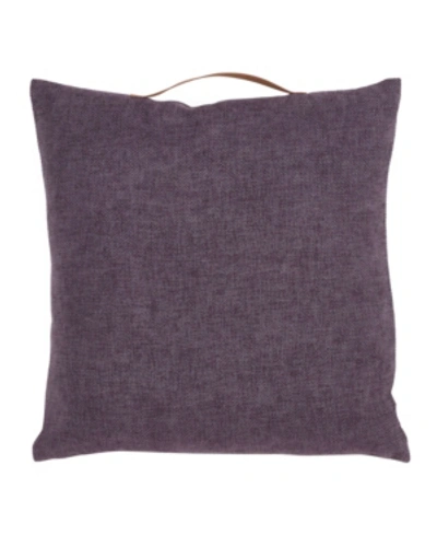 Saro Lifestyle Handle Chenille Decorative Pillow, 18" X 18" In Plum
