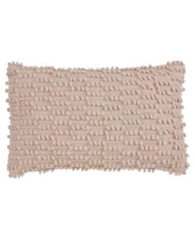 Saro Lifestyle Nubby Decorative Pillow, 12" X 20" In Blush