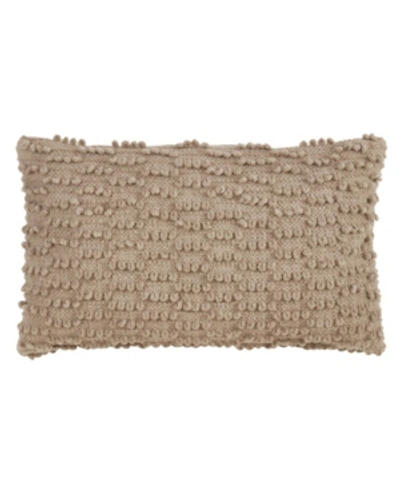 Saro Lifestyle Nubby Decorative Pillow, 12" X 20" In Tan/beige