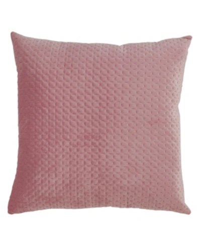 Saro Lifestyle Pinsonic Velvet Decorative Pillow, 18" X 18" In Dusty Rose
