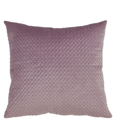Saro Lifestyle Pinsonic Velvet Decorative Pillow, 18" X 18" In Lilac