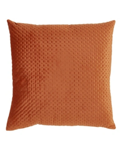 Saro Lifestyle Pinsonic Velvet Decorative Pillow, 18" X 18" In Pumpkin