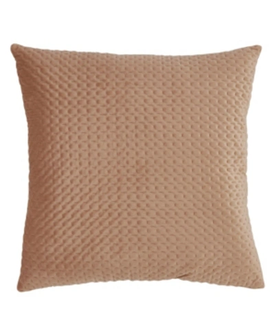 Saro Lifestyle Pinsonic Velvet Decorative Pillow, 18" X 18" In Beige