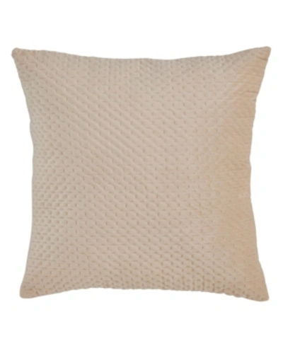 Saro Lifestyle Pinsonic Velvet Decorative Pillow, 18" X 18" In Natural