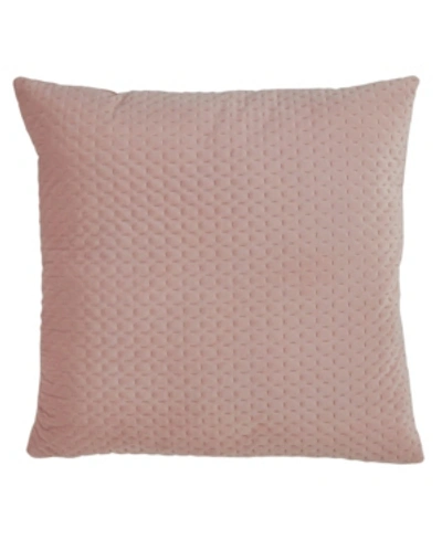 Saro Lifestyle Pinsonic Velvet Decorative Pillow, 18" X 18" In Blush
