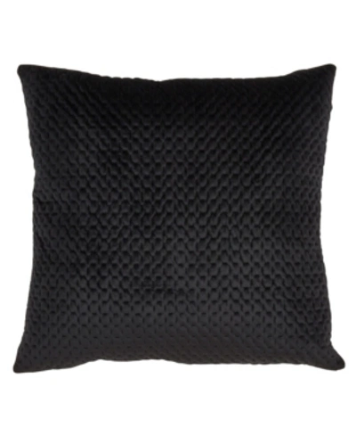 Saro Lifestyle Pinsonic Velvet Decorative Pillow, 18" X 18" In Black