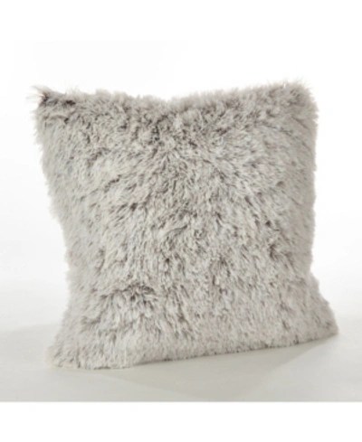 Saro Lifestyle Juneau Two Tone Faux Fur Decorative Pillow, 18" X 18" In Beige