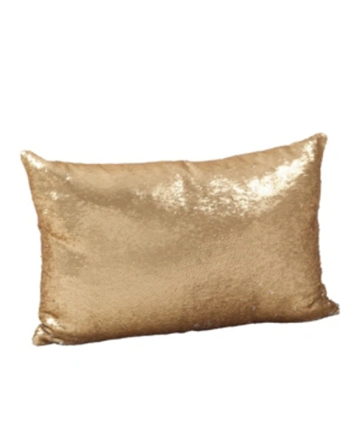 Saro Lifestyle Sirun Reversible Sequin Mermaid Poly Filled Decorative Pillow, 16" X 24" In Champagne