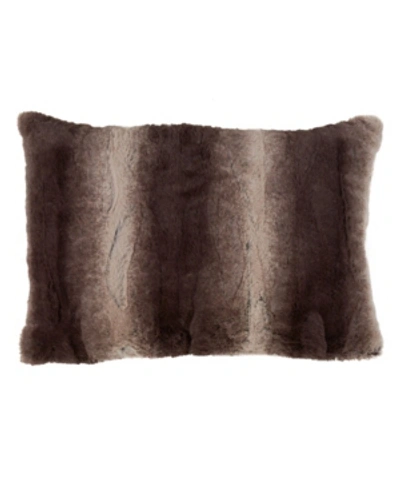Saro Lifestyle Faux Fur Decorative Pillow, 14" X 20" In Dark Brown
