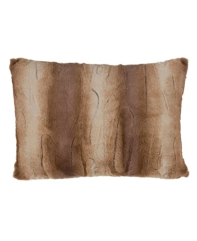 Saro Lifestyle Faux Fur Decorative Pillow, 14" X 20" In Natural