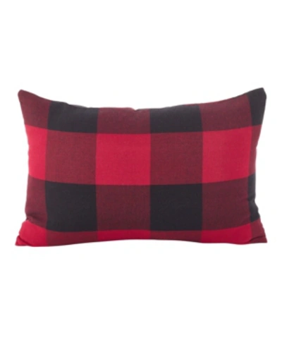 Saro Lifestyle Buffalo Plaid Decorative Pillow, 13" X 20" In Red
